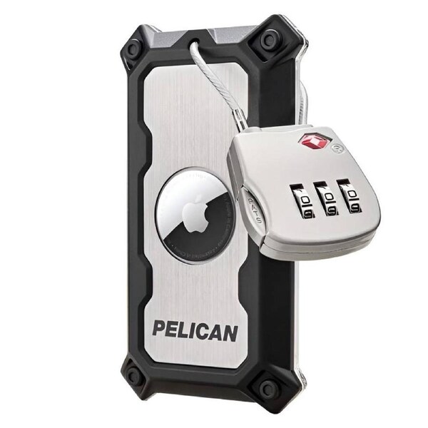 Pelican Tracker Airtag Luggage Lock - Brushed Titanium