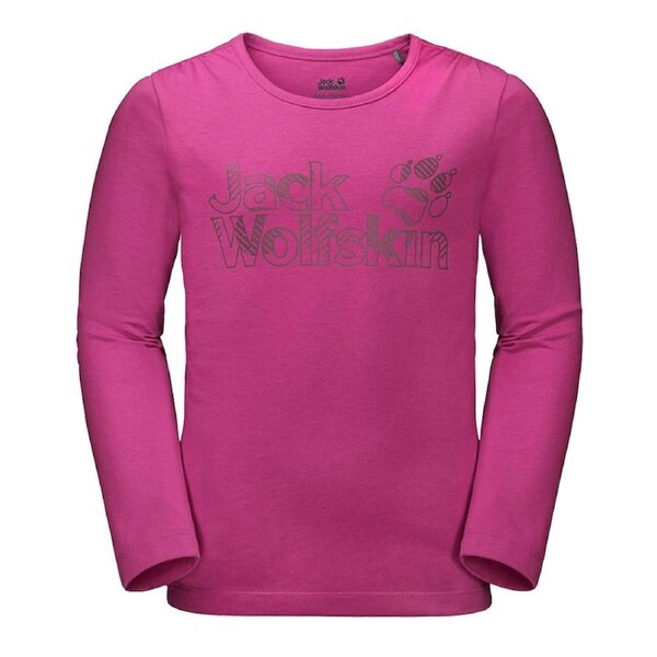 Jack Wolfskin Kids Girls Long Sleeve T Shirt Base Layer Thermal Cotton - Fuchsia 116