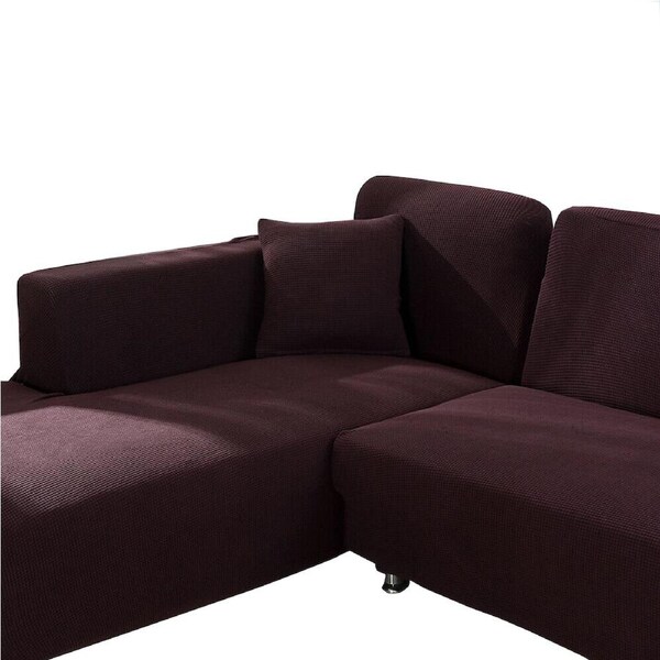Super Stretch Sofa Cover Couch Covers Lounge Slipcover Soft Thick Seater - Coffee 2 Seater