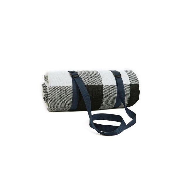 Picnic Mat Large Waterproof Blanket Outdoor Camping Beach Fleece Rug - Grey Tile Medium 200 x 200cm