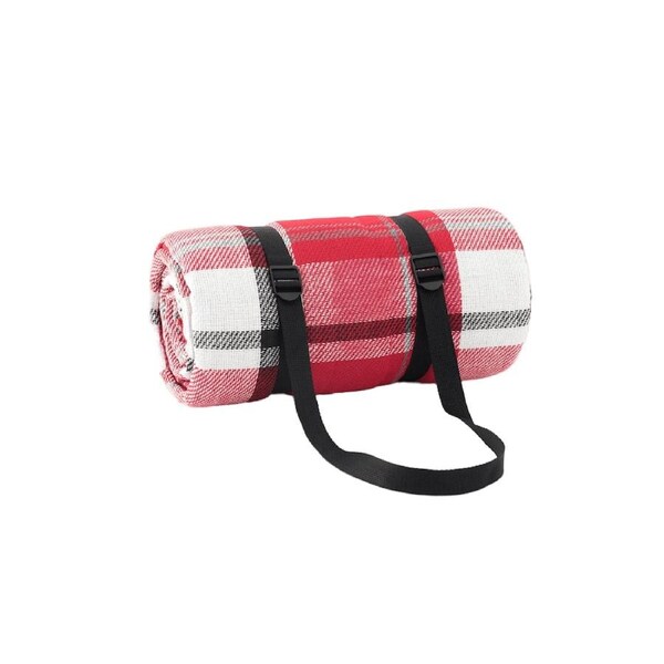 Picnic Mat Large Waterproof Blanket Outdoor Camping Beach Fleece Rug - Red Tartan Medium 200cm x 200cm