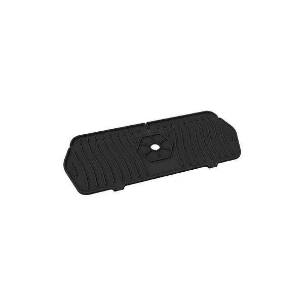 Kitchen Faucet Sink Splash Guard Silicone Faucet Water Catcher Drying Mat Pad - Hexagon Black