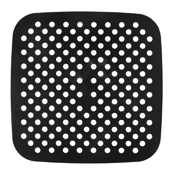 Square Round Reusable Air Fryer Liners Non-Stick Silicone Air Fryer Basket Mat 1 x Black Square 8.5in