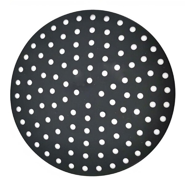 Square Round Reusable Air Fryer Liners Non-Stick Silicone Air Fryer Basket Mat 1 x Black Round 9in