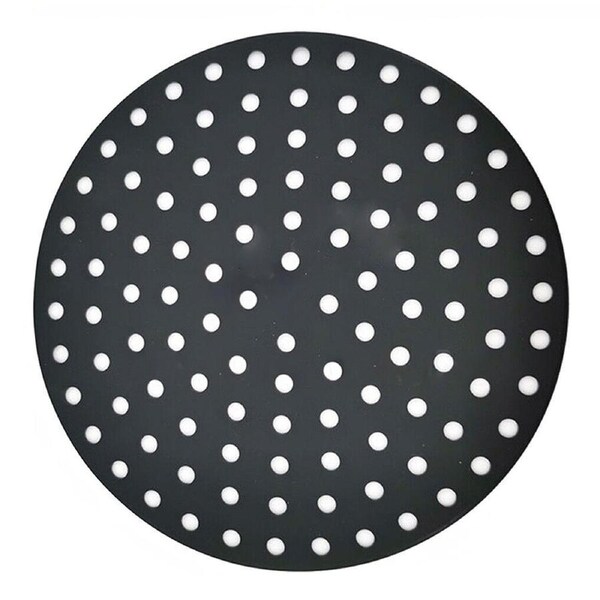 Square Round Reusable Air Fryer Liners Non-Stick Silicone Air Fryer Basket Mat 1 x Black Round 8in