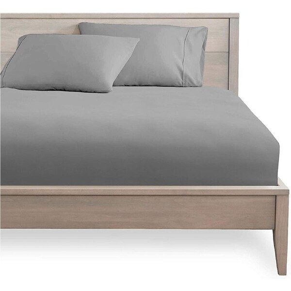 Ultra Soft Deep Fitted Sheet Set Pillowcases Single Double Queen King - Silver King