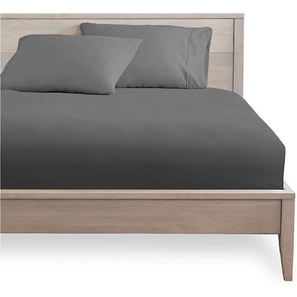 Ultra Soft Deep Fitted Sheet Set Pillowcases Single Double Queen King - Gray Queen
