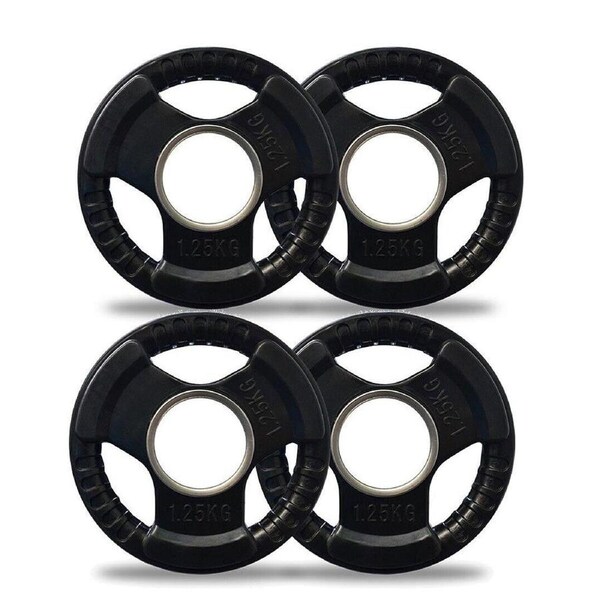 Olympic Rubber Coated Cast Iron Weight Plate Set 4 x 1.25kg