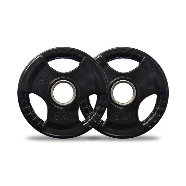 Olympic Rubber Coated Cast Iron Weight Plate Set 2 x 5kg