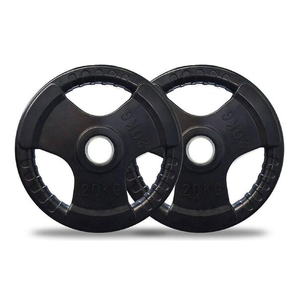 Olympic Rubber Coated Cast Iron Weight Plate Set 2 x 20kg