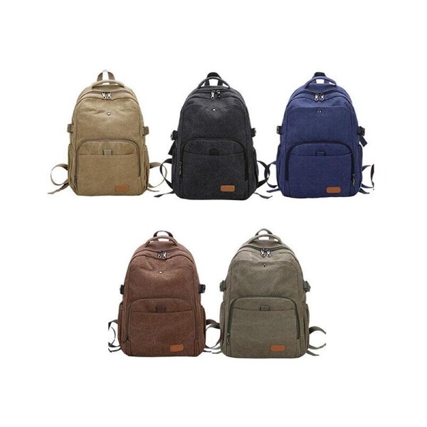 Vintage Durable Canvas Backpack Rucksack Laptop Notebook School Travel Unisex Navy
