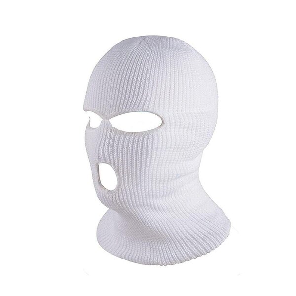 Face Balaclava Windproof Mask Neck Warmer Ski Hat Fishing Tactical Hood White