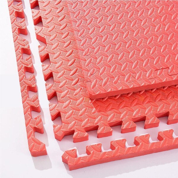 EVA Foam Mat Gym Floor Mats Interlocking Heavy Duty Mats - 12pcs Red