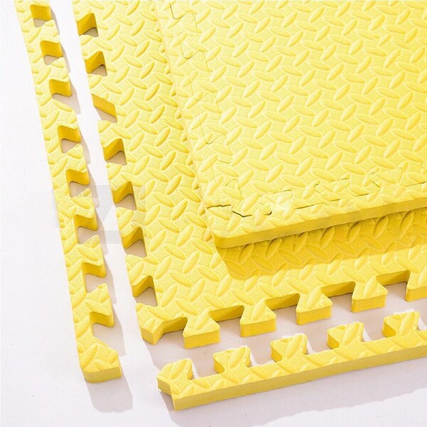EVA Foam Mat Gym Floor Mats Interlocking Heavy Duty Puzzle - 4pcs Yellow