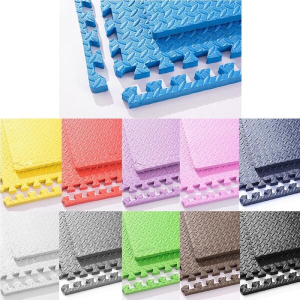 EVA Foam Mat Gym Floor Mats Interlocking Heavy Duty Puzzle - 4pcs Beige