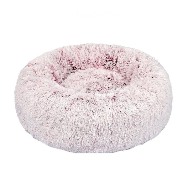 Pet Bed Dog Cat Calming Bed Sleeping Comfy Cave Washable - Light Pink 110cm