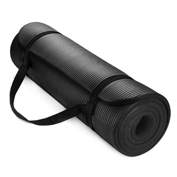 Thick Yoga Mat Pad NBR Nonslip Exercise Fitness Pilate Gym Sports Dance Pad - 15MM Black