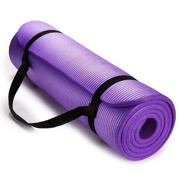Thick Yoga Mat Pad NBR Nonslip Exercise Fitness Pilate Gym Sports Dance Pad - 15MM Purple