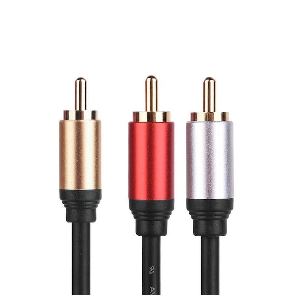 Premium 1 RCA to 2 RCA Subwoofer Audio Cable Y Splitter Cord Lead Gold Plated 0.5m