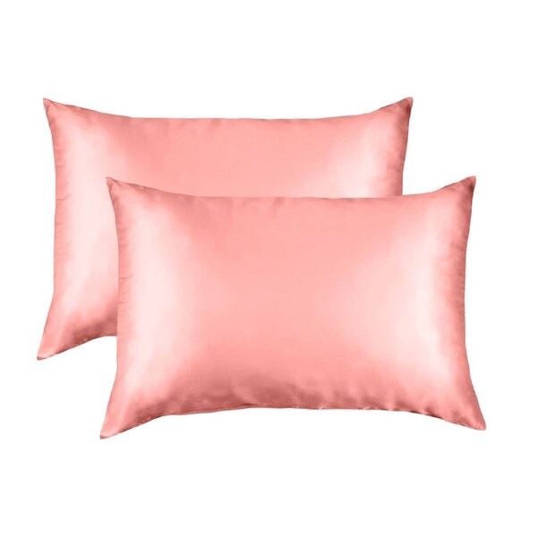 Comfortable Mulberry Soft Silk Hypoallergenic Pillowcase Twin Pack Blush