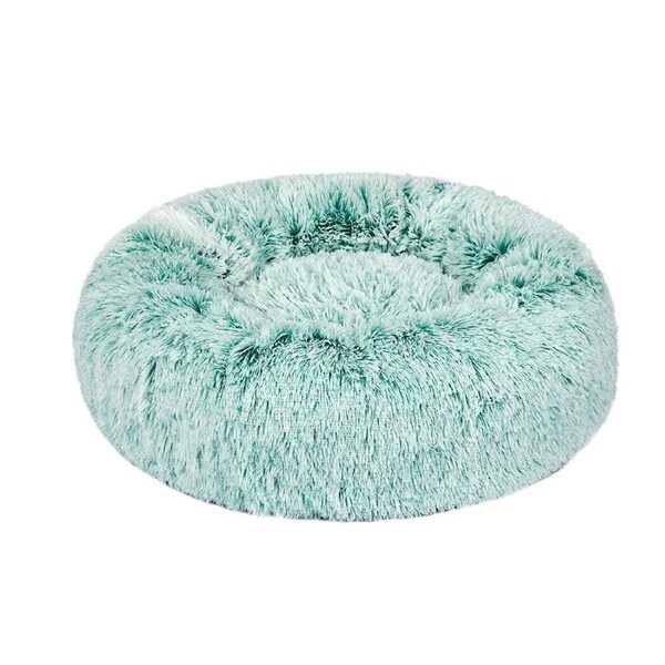 Pet Bed Dog Cat Calming Bed Sleeping Comfy Cave Washable - Teal 110cm