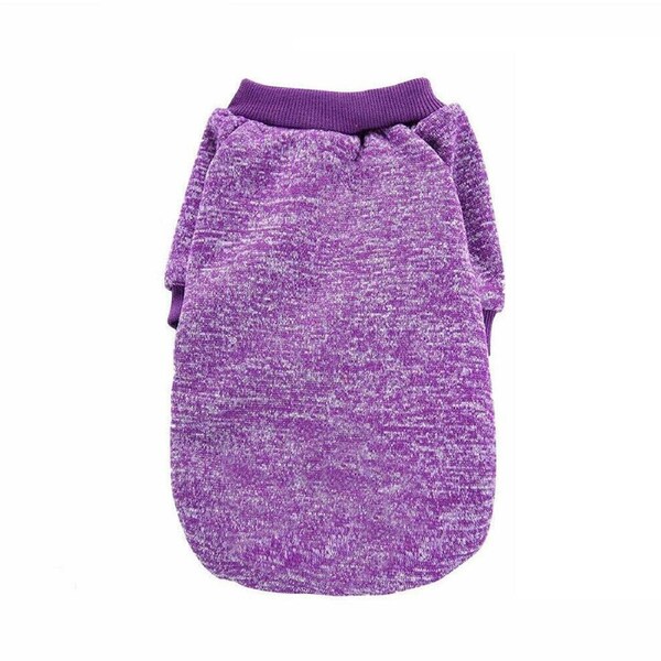 Cute Pet Dog Sweater Jumper Clothes Puppy Cat Warm Knitwear Knitted Coat Winter - Purple Chest: 35cm Back Length: 25cm