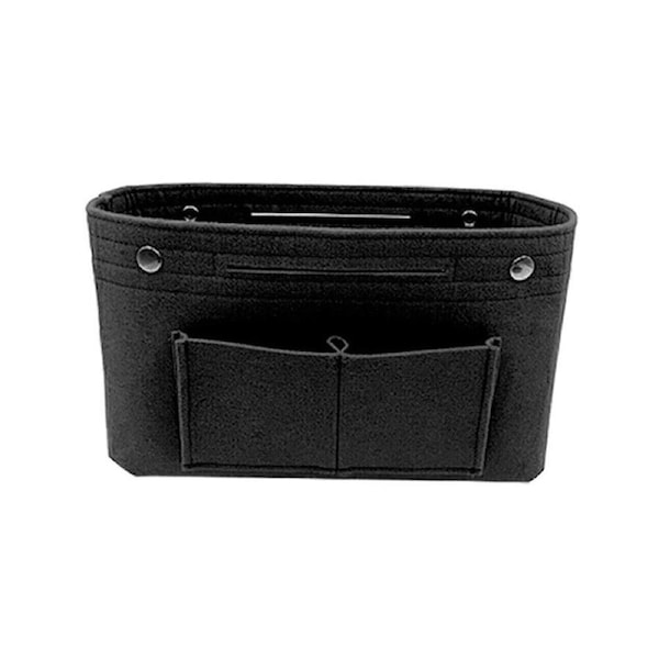 Travel Organiser Handbag Felt Bag Tote Insert Liner Purse Pouch Women 3 Sizes - Black S 18 x 17 x 7cm