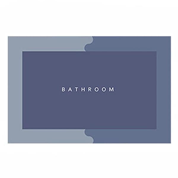 Floor Mat Non-Slip Diatom Mud Bathroom Shower Kitchen Mat Balcony Carpet Rug - Blue Rectangle 40 x 60cm