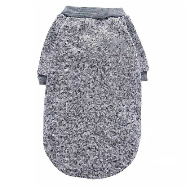 Cute Pet Dog Sweater Jumper Clothes Puppy Cat Warm Knitwear Knitted Coat Winter - Grey Chest: 55cm Back Length: 45cm