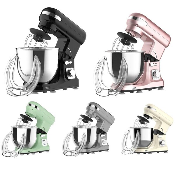 Advwin 6-Speed Electric Stand Mixer w/ Accessories Kitchen Machine with Dough Hook, Whisk & Beater Pink / Medium