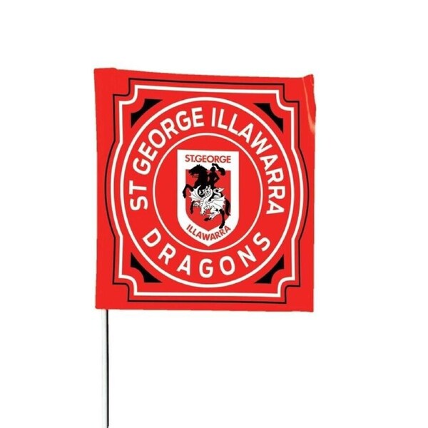 NRL Square Flag - St George Illawarra Dragons - Supporter Flag With Pole-70x70cm