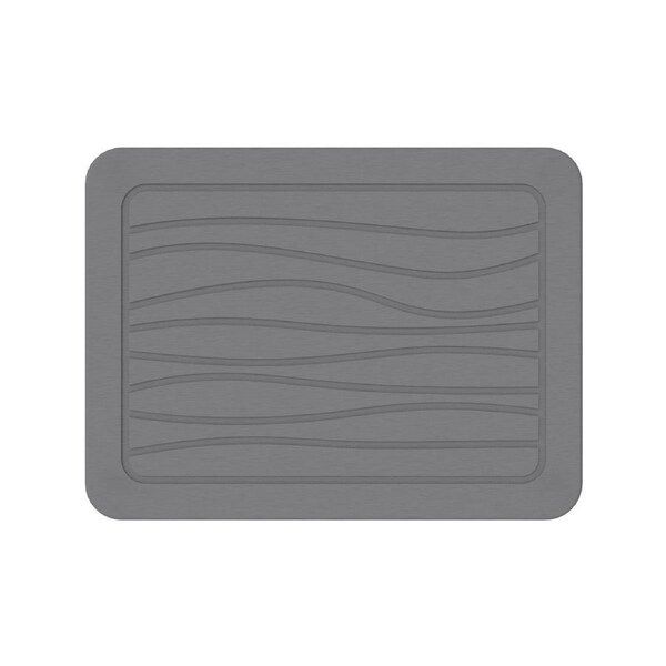 Hard Stone Diatomite Kitchen Dish Counter Top Drying Mat in Dark Grey