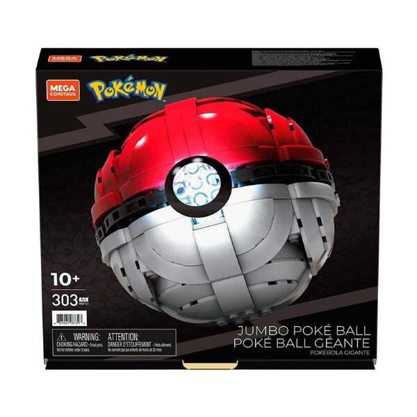 MEGA Pokemon Jumbo Poke Ball Buildable 304 Pieces Stand Lights Up 10+