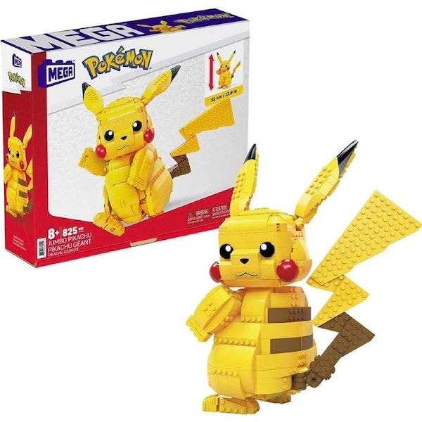 MEGA Pokemon Jumbo Pikachu 806 Pieces Buildable 32cm Age 8+