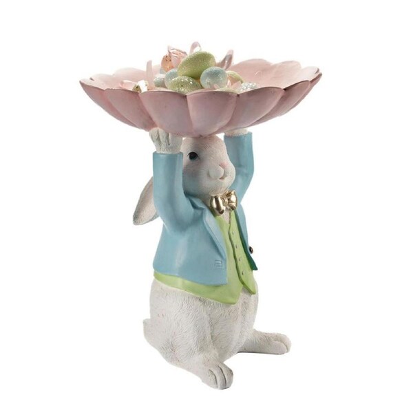 Luxe Pastel Bunny with Bowl 45cm