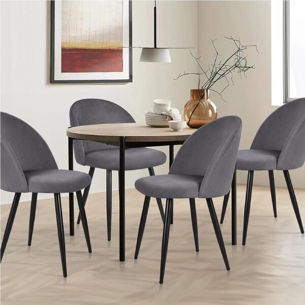 ALFORDSON Set of 4 Dining Chair Velvet Grey