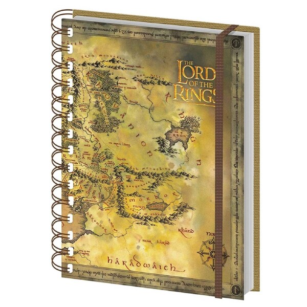 The Lord of the Rings Middle Earth Map A5 Wiro Notebook