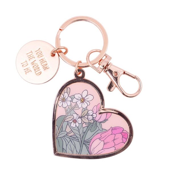 Splosh Floral Keyring You Mean The World To Me MD2504