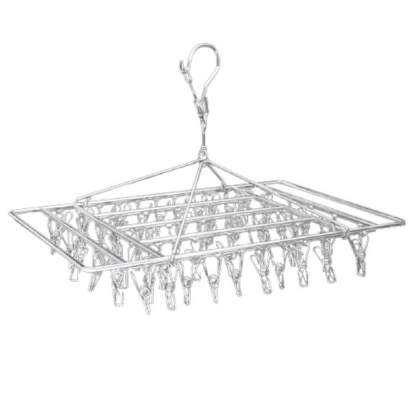 55 Pegs Laundry Clothes Sock Underwear Hanger Stainless Steel Rack