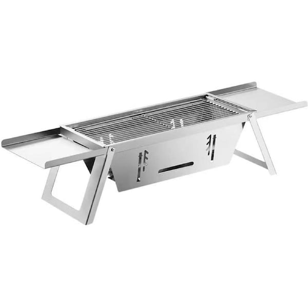 Portable Camping BBQ Grill 3 Hight Adjustable Stainless Steel Folding