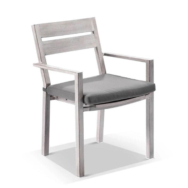 Aged Teak look Santorini Aluminium Dining Chair - Outdoor Aluminium Chairs