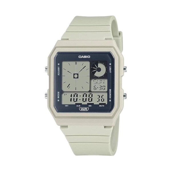 Casio Pop Light Grey Bio-Resin Band Unisex 50m Twin Graph Digital Watch LF-20W-8