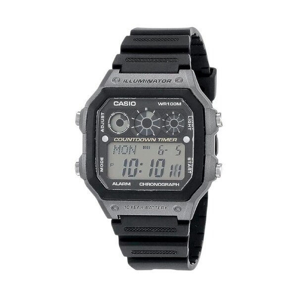 Casio AE-1300WH-8A Unisex Black Digital Watch with Black Band