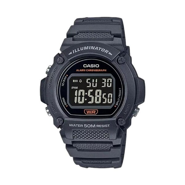 Casio W-219H-8B Dark Grey Reverse LCD 50m Unisex Digital Casual Watch