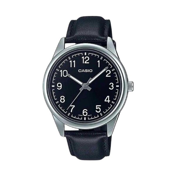 CASIO MTP-V005L-1B4 Unisex Black Analog Watch with Black Band