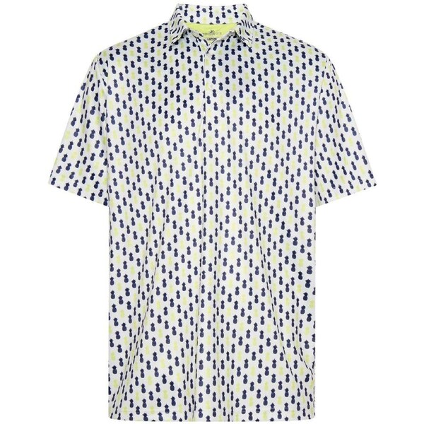 Sporte Leisure Mens Polo Short Sleeve Shirt Golf Pineapples - White XXL