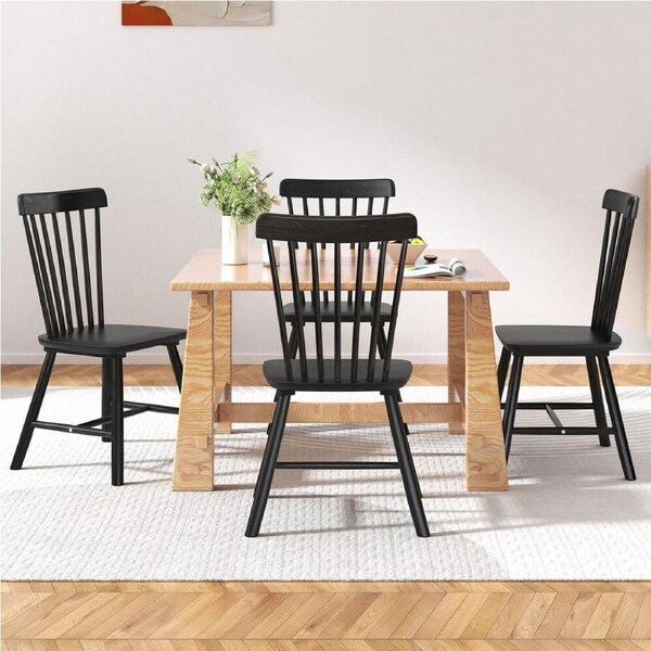 ALFORDSON Set of 4 Dining Chairs Wood Modern Black