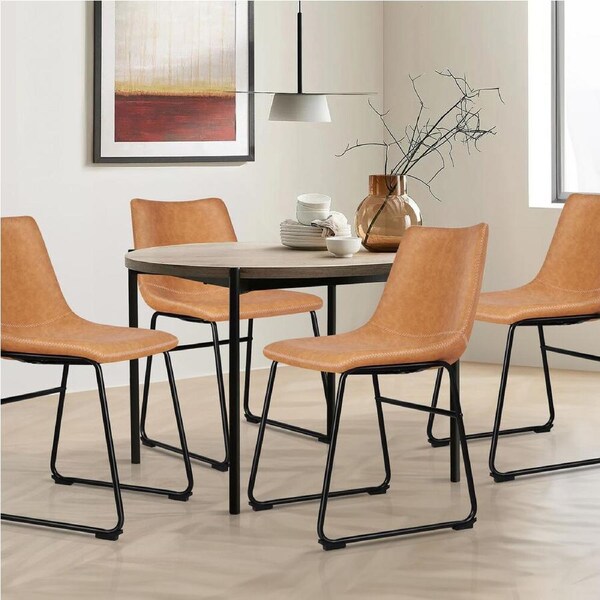 ALFORDSON Set of 4 Dining Chairs PU Leather Brown