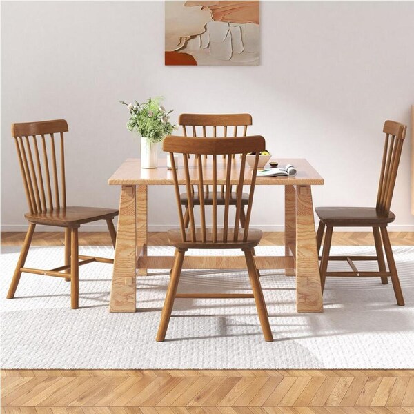 ALFORDSON Set of 4 Dining Chairs Wood Modern Dark Oak