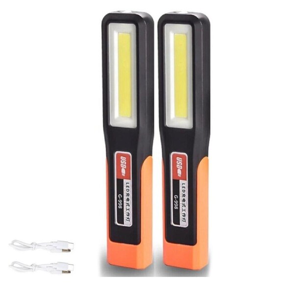 OZNALA 2x Portable COB Rechargeable LED Work Light USB Rechargeable Waterproof Magnetic Torch Lights